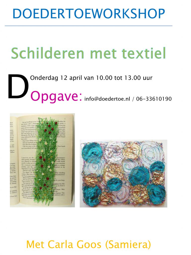 poster schilderen met textiel